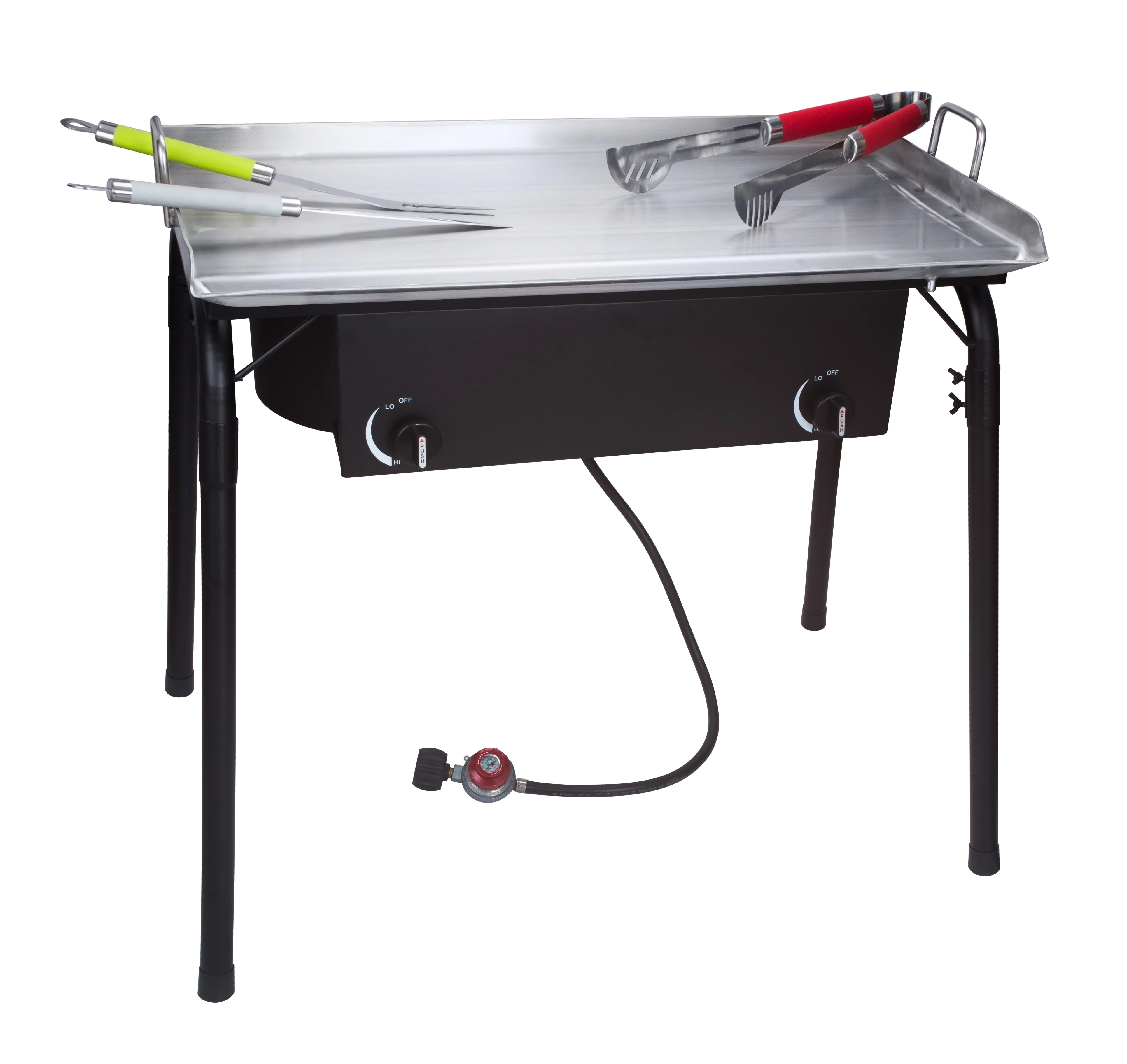 Cast Iron Portable Gas Stove 2 Burners High Pressure for Outdoor Party Food Stall Gifts Store