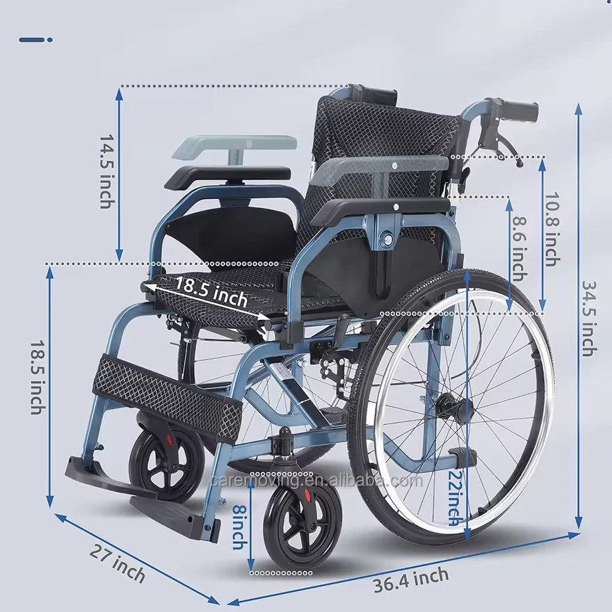 Manufacturers Elderly Hospital supplier Wheel Chair Carton Aluminum Alloy foldable manual wheelchair aluminum manual wheelchair