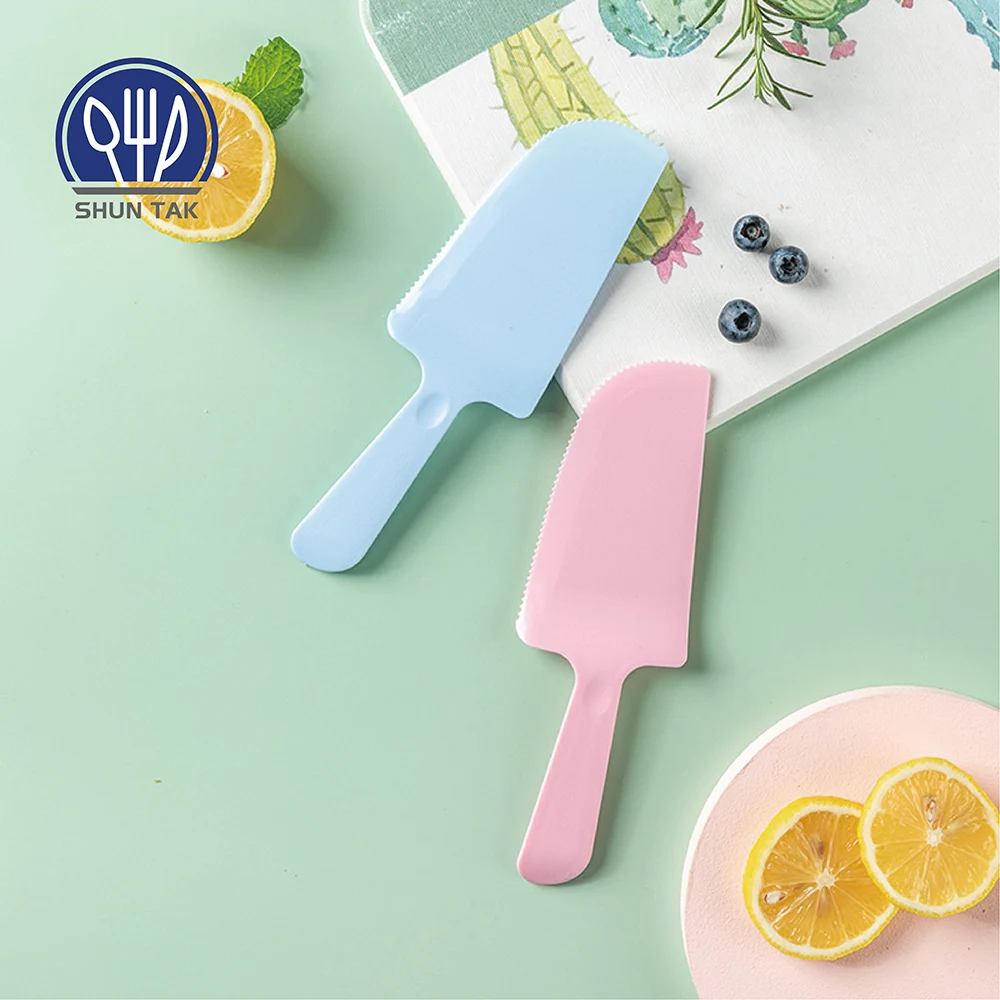 Disposable Matte Knife For Birthday Weeding Custom Fruit Bread Pink Cake Knife  Plastic