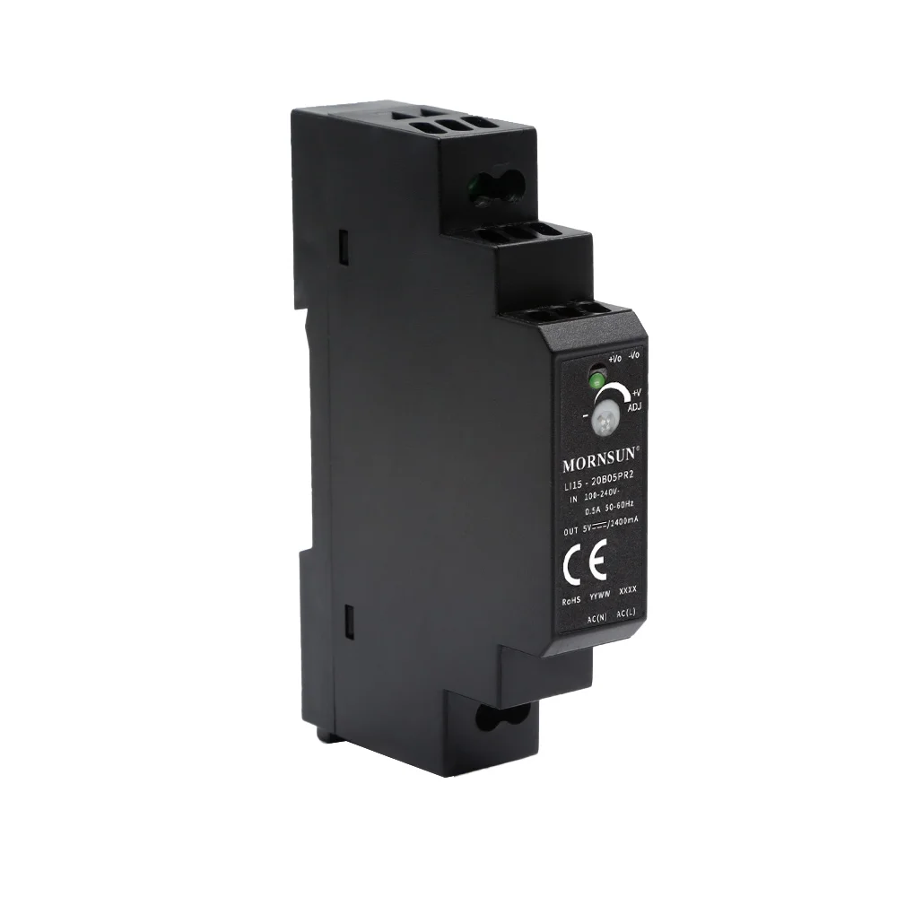 RUIST LI15-20B05PR2 12W 5V 2.4Amp AC DC 12V 24V 48V Adjustable Industrial Din Rail Switching Power Supply