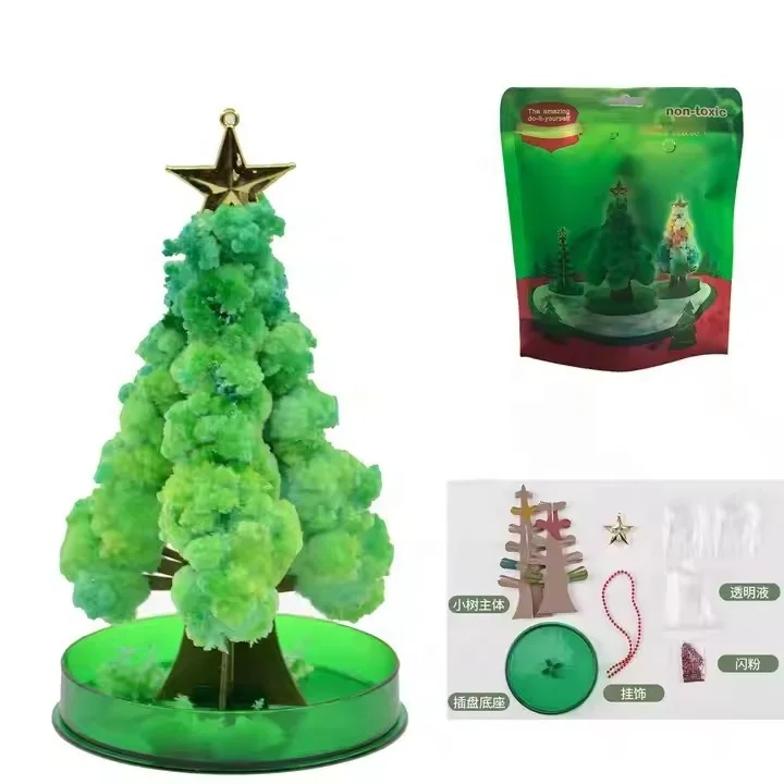 yuyang Festival Decorations Funny DIY Crystal Growing Tree Gift Toys Kids Paper Magic Christmas Tree