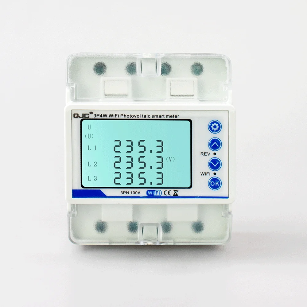 QJC  solar power bidirectional metering WiFi Phototaic smart meter Tuya WiFi 3P Photovoltaic 3Phase Meter