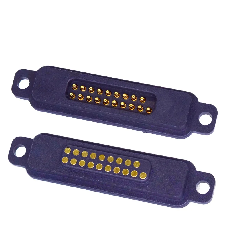 wholesale 19 pin male and female straight-leg welding plug socket adsorption bent pogo pin magnetic connector
