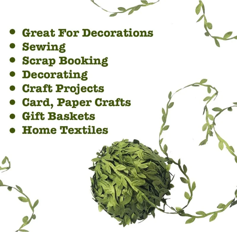 Home Decoration DIY Craft Sewing Trim Embellishments Olive Green Leaf Lace Ribbons