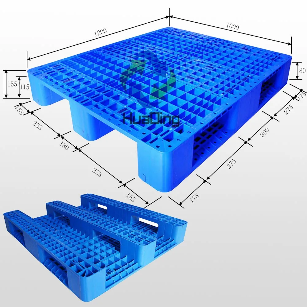HUADING High Quality Steel Reinforced Racking High Density 4-Way Plastic Pallet Single Faced Industrial Pallet