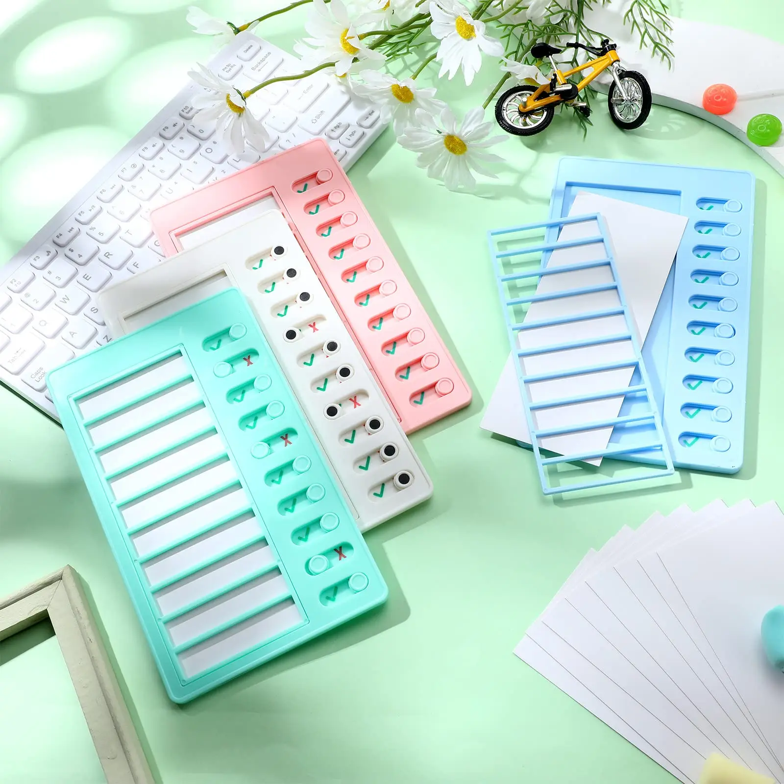 Custom Colorful Plastic Checklist Board with Detachable Card To Do List for Home Routine Planning My Chores Memo Board Checklist
