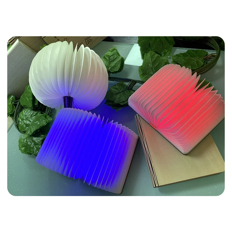 Лидер продаж, настольная Ночная подсветка с USB-зарядкой, деревянная светодиодная Складная мини-лампа для чтения книг на заказ