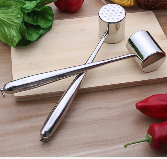 Amazon kitchen gadgets vegetable fruit tools meat heavy sturdy meat mallet pounder hammer stainless steel metal meat tenderizer