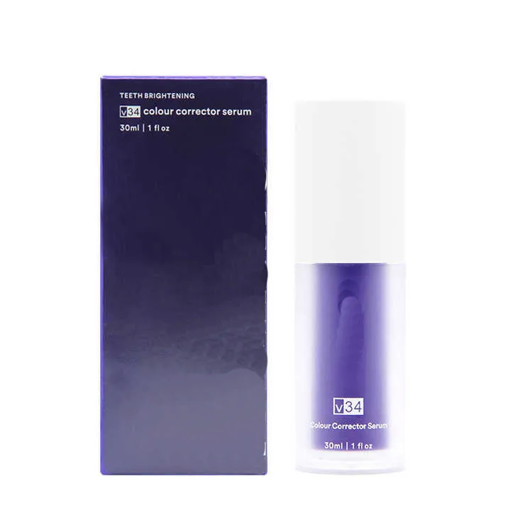 V34 Colour Corrector Serum 30ml Tooth Stain Removal Purple Colour Correcting V34 Teeth Whitening toothpaste