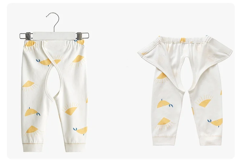 Newborn Boys Girls Trousers Spring And Autumn Velcro Infant Open Pants Cotton Baby Clothes