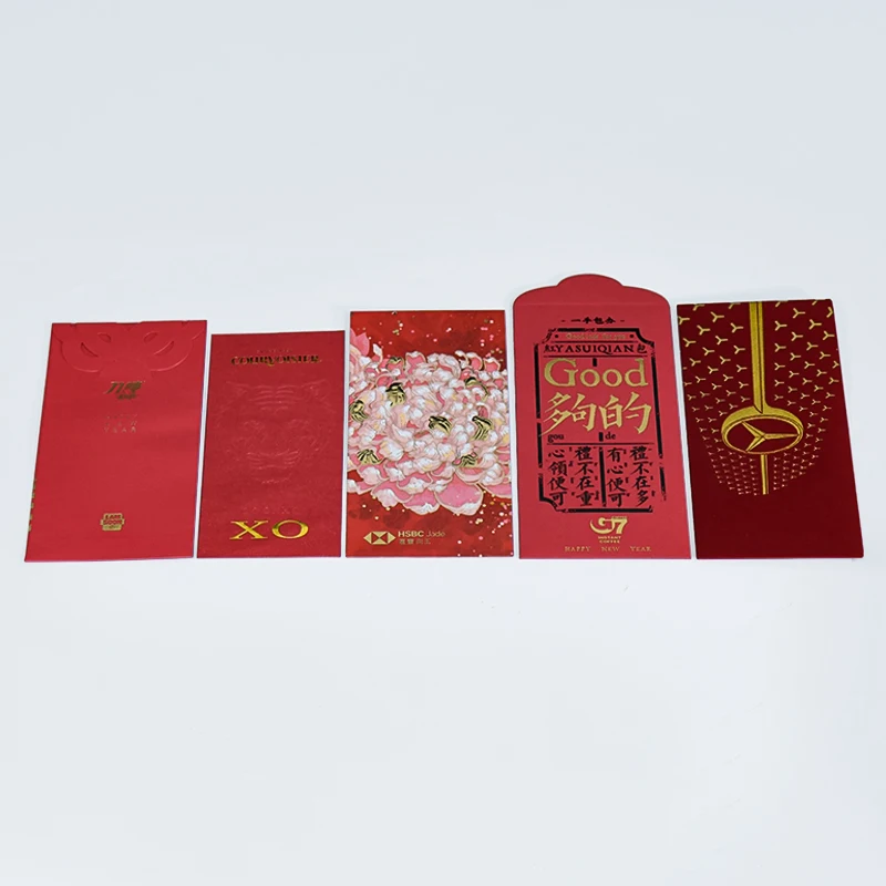 2024 Custom Brand Dragon Year Red Pockets Chinese New Year Popular Embossing And Laser Cutting Red Envelopes