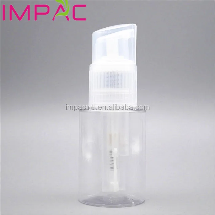 Plastic round 120ml powder spray bottle pump for body care powder talcum