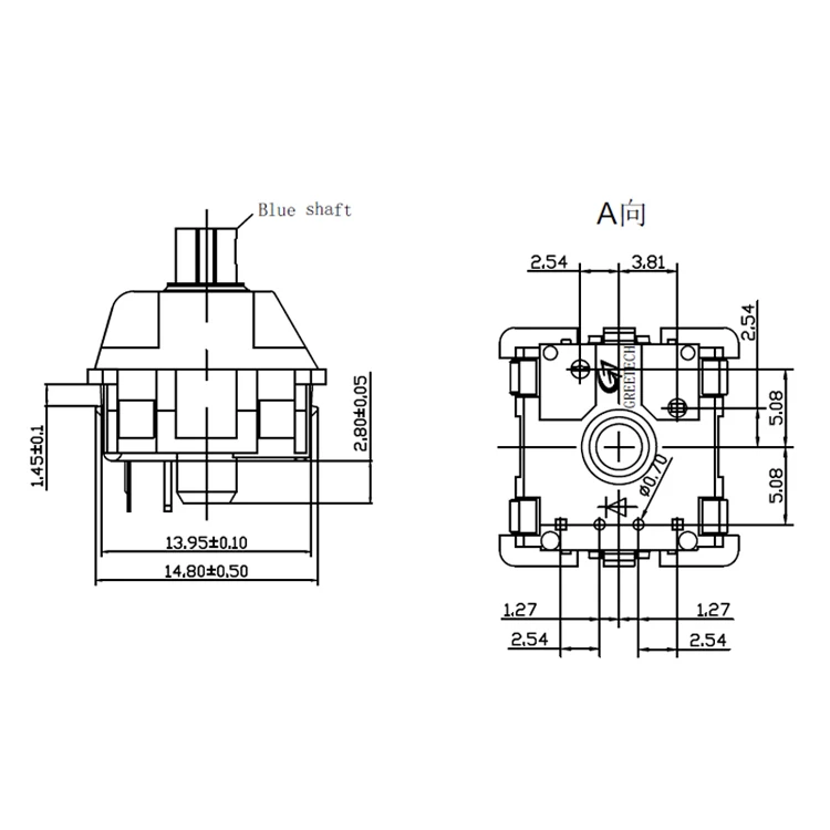 Zingear 3 Or 5 Pin Pcb And Frame Mount 4Mm Nintendo Mechanical Keyboard Switch Cherry Mx Switch