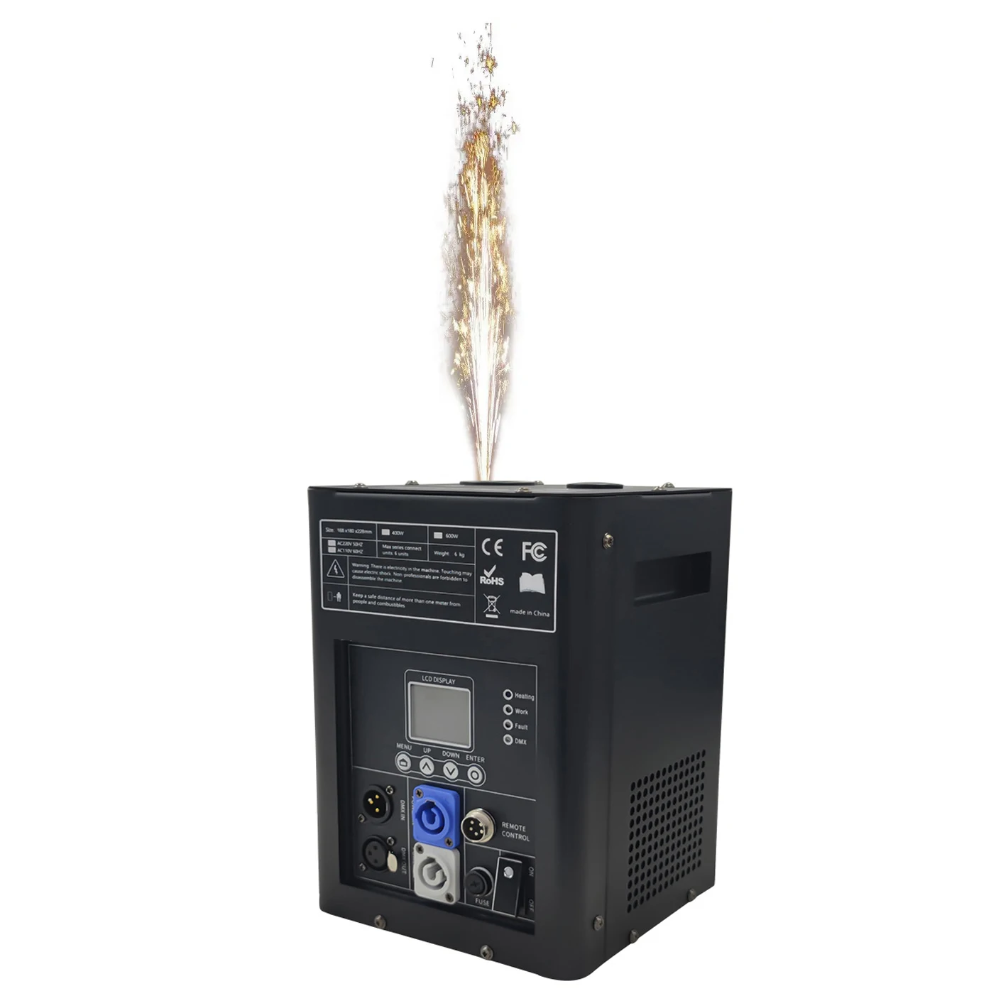 600W Wireless DMX Control Fireworks Fountain Cold Spark Machine for Wedding Stage Party