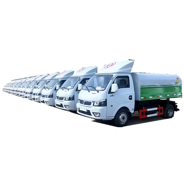 China Dongfeng 3cbm Mini roll on roll off Hook Lift Garbage Truck for sale