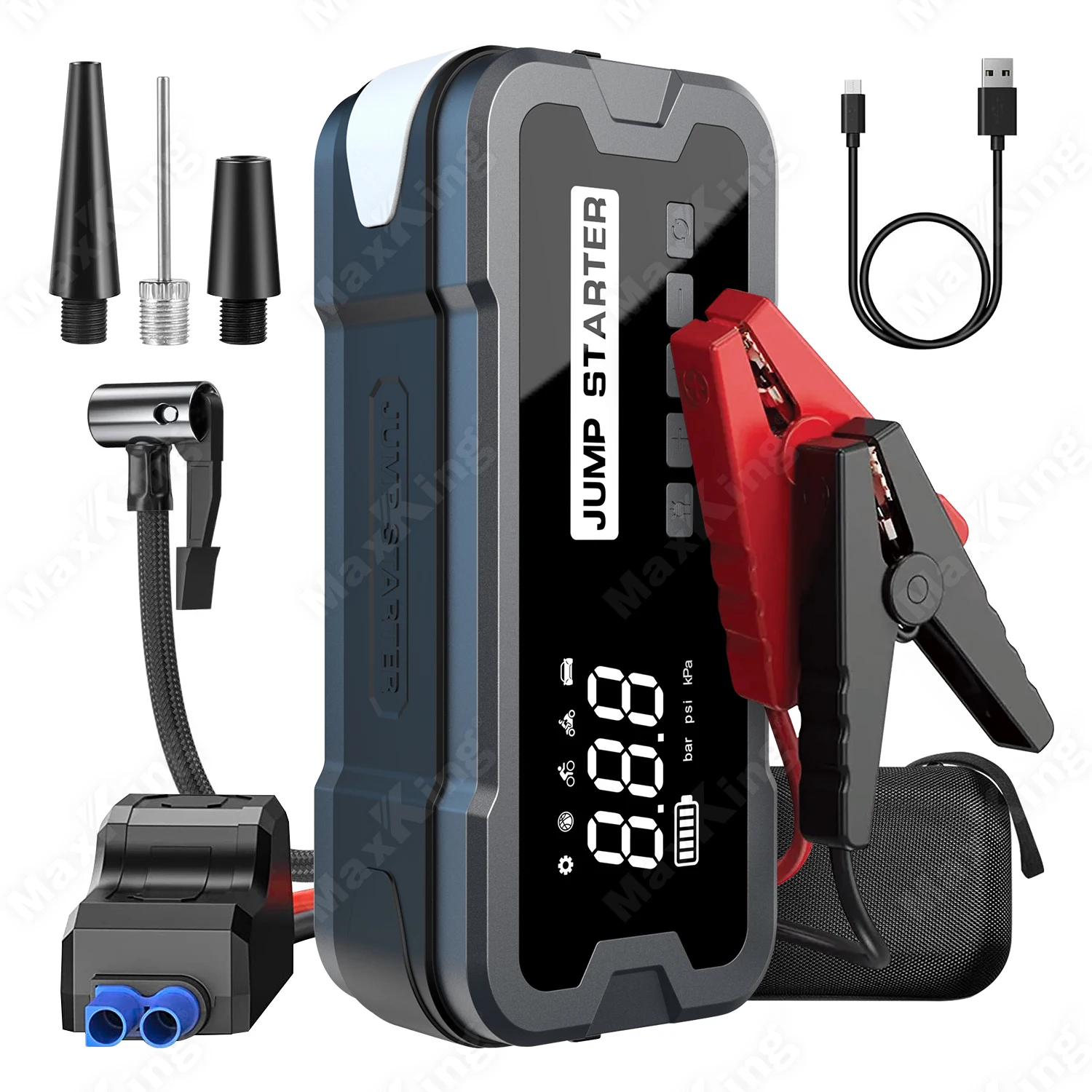12v portable car jump starter with air compressor,car battery jump starter power station, multi function jump starter car