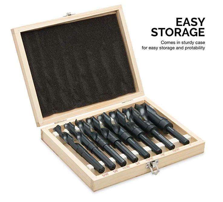 BOMI BMB-63 factory direct sale customized tools drill bit manufacturers Reduced Shank twist and Drill Bits set for metal