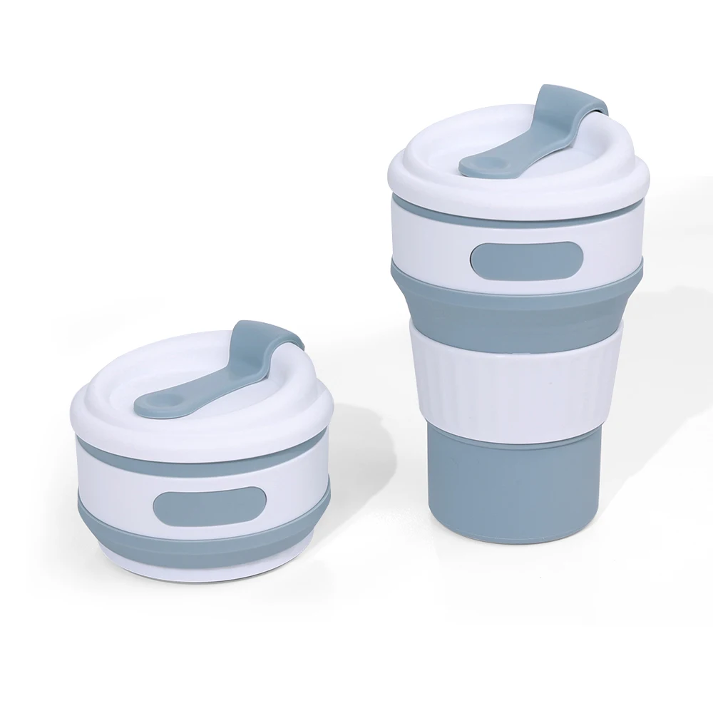 New Product Idea 2024 Eco-friendly Portable Foldable Reusable Collapsible Coffee Cup Drinking 350ml Travel Silicone Coffee Mug