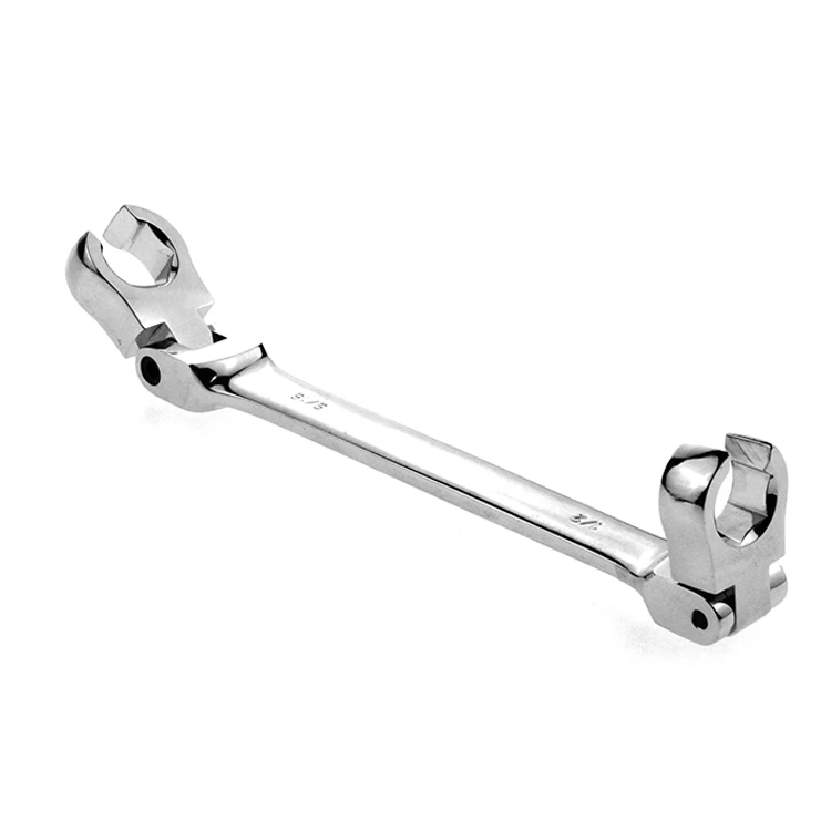 KAFUWELL WR24029F Hand Tools 3pc Metric Ratcheting Double Flexible Head Flare Nut Wrench Set