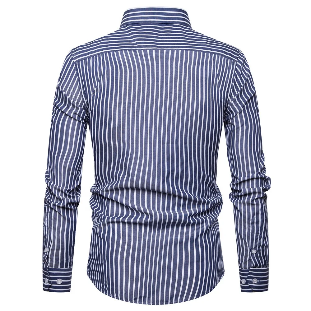 high quality 100% cotton classic spring colorful striped blank long sleeve casual office formal shirt for men