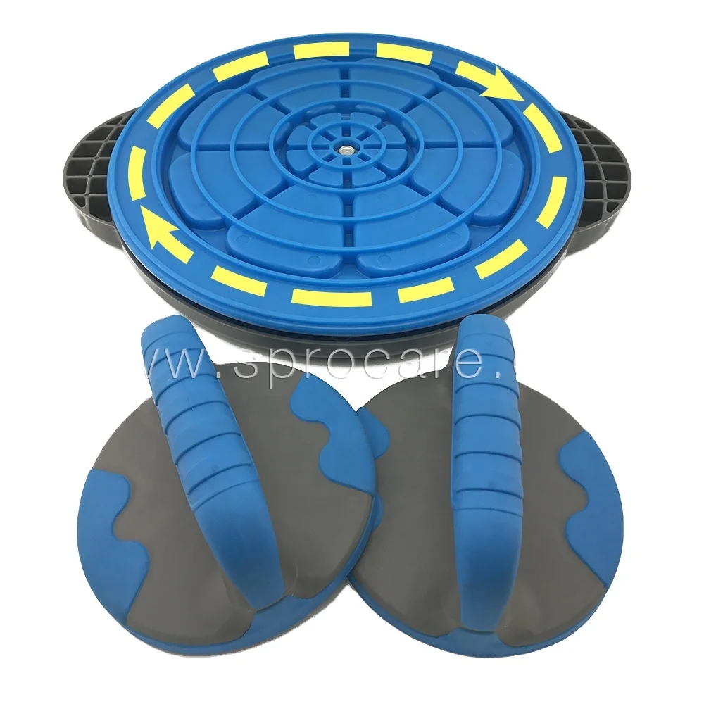 Push up bar with hand grip & rotating base board ab wheel muscle trainer for home gym exercise wholesale fitness equipment