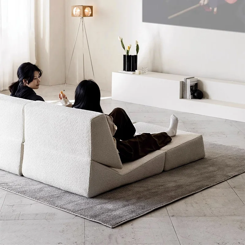 Modern Minimalist Single Person Fabric Bean Bag Sofa Hotel Folding Lounge Chair for Office Lunch Break