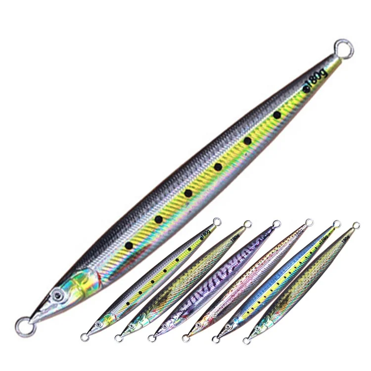 150g 180g Bass Luminous Fishing Slow Jigs With Assist Hooks Metal Jig Offshore Jigging Lures