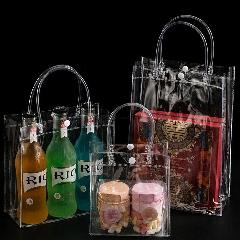 Promotion Environmentally New Tote PVC Shoulder Transparent plastic Shopping Bag