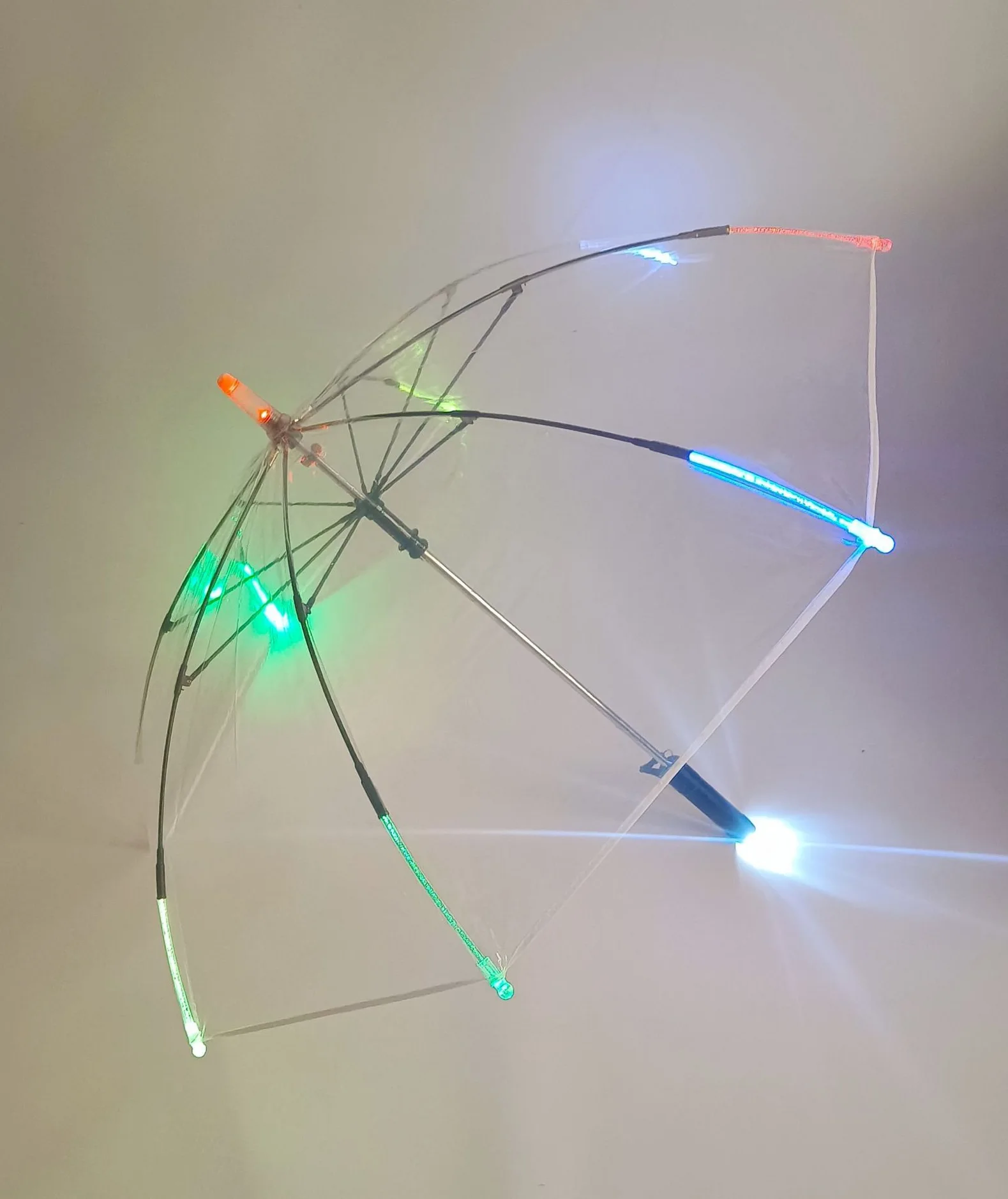 2022 Transparent LED Shaft Lighting Umbrella, POE Material Hot Selling Umbrella