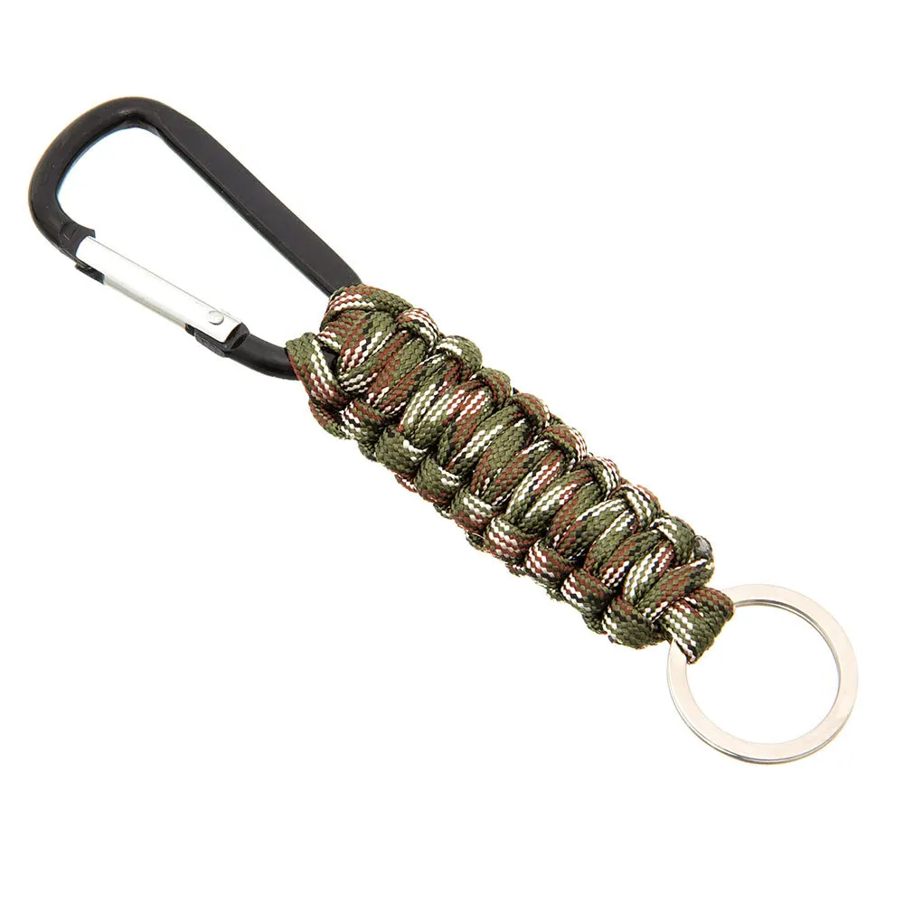 Wholesale Hand-woven Survival Paracord Carabiner Keychain Promotional Paracord Keychain With Carabiner