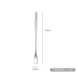 Melon seed design mixing spoon stainless steel short and long handle metal stirring spoon