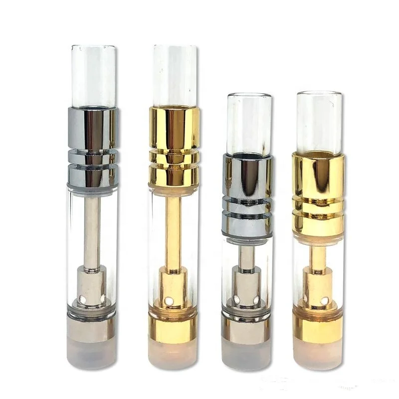 
Unique Design 1ml glass tank cbd ceramics cartridge 510 thread vape cartridge With Glass Metal Drip 