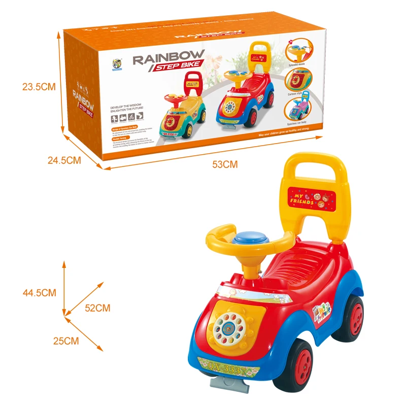 2023 baby riding car stroller plastic big kids ride on push car with push handle