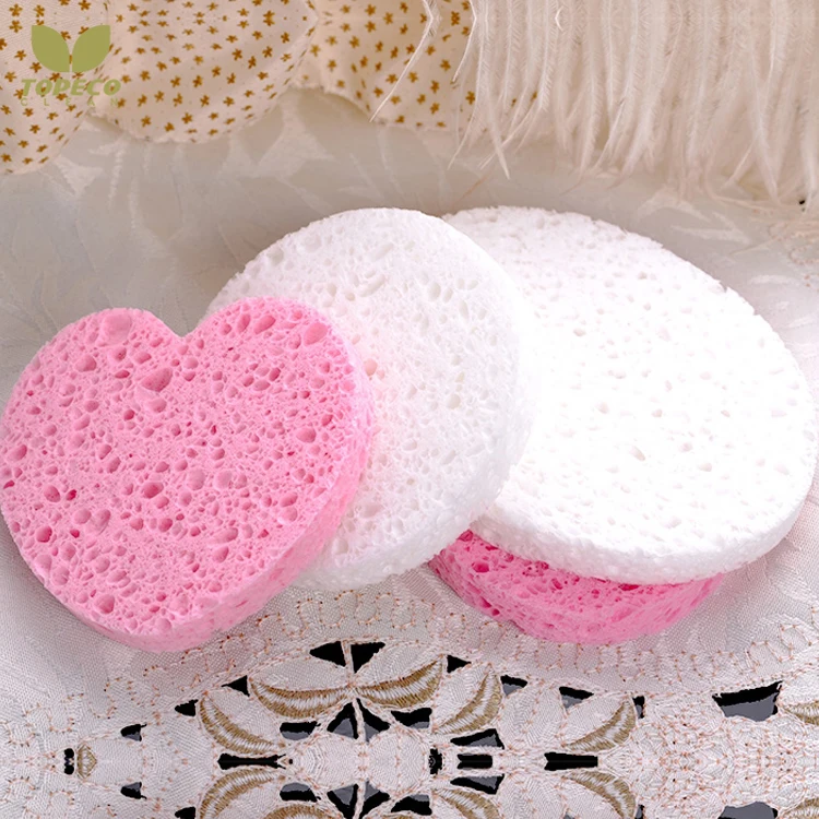 Topeco Compressed Natural Cellulose Facial Wipe Bath Sponge Super Water Absorption Eco Friendly Cellulose Facial Sponge