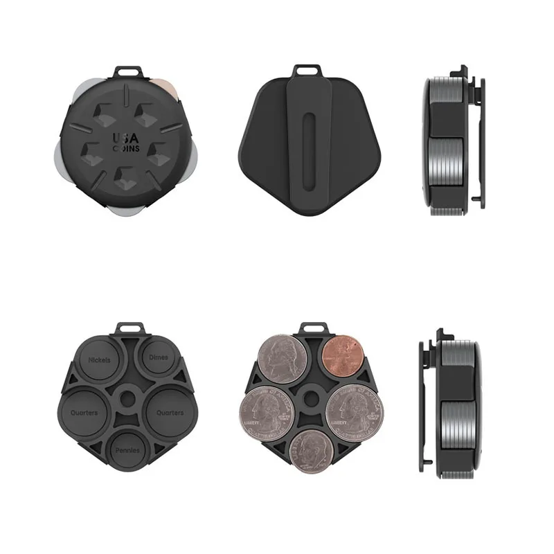 1pc Coin Storage Box Plastic Coins Dispenser Multi-functional Wallet Portable Outdoor Money Boxes Organizer