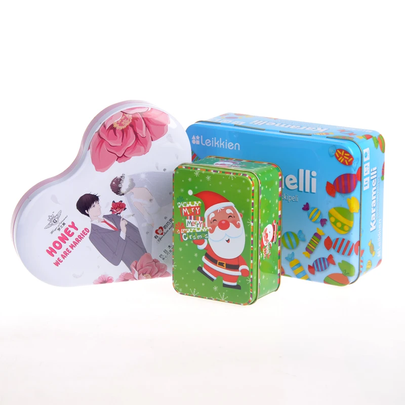 Новый дизайн, самый дешевый милый Рождественский подарок, жестяная коробка для конфет, печенья, косметическая упаковка