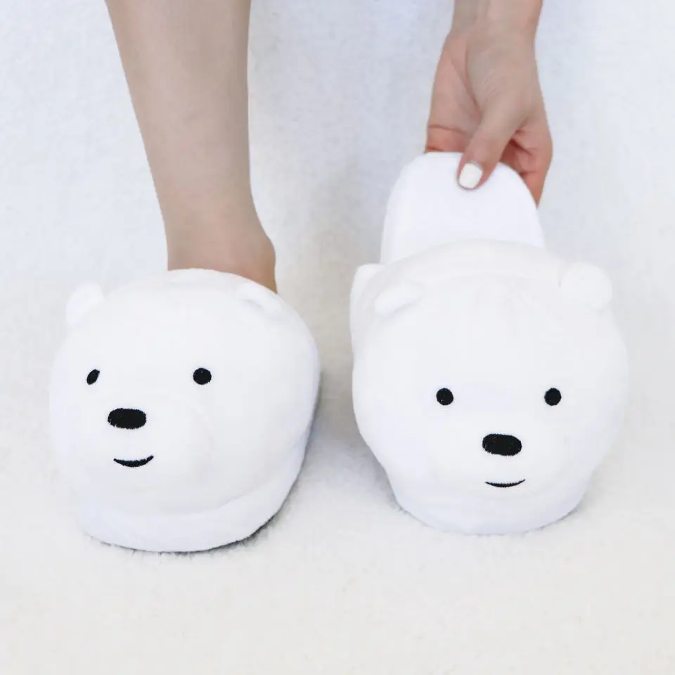 2022 Winter Indoor Panda Women plush Slippers Cute animal slippers Warm Furry Shoes for bedroom for adult
