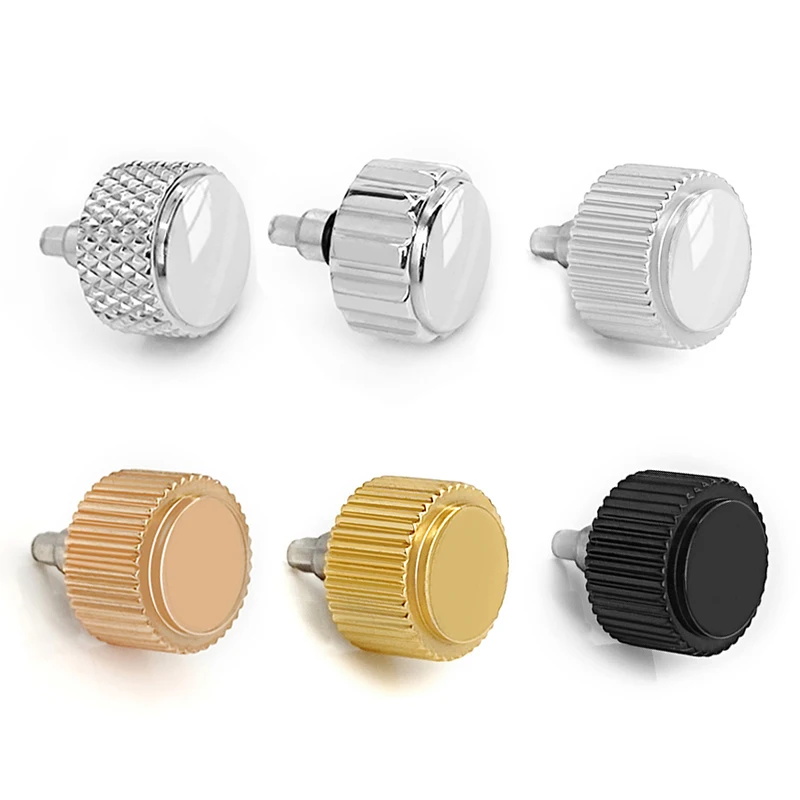 Custom Stainless Steel Watch Crown For SKX007 009 Fit NH35 36 6R15 NE15 4R36 Movement Shiny Watch Case Repair Tools Parts