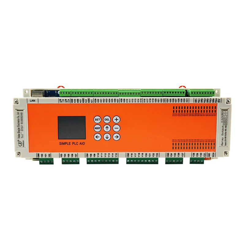 Huaqingjun 16-in 16-out Transistor Output PLC 6W Logical Control DC24V PLC with 4-Channel Pulse Outputs with RS485 for HMI
