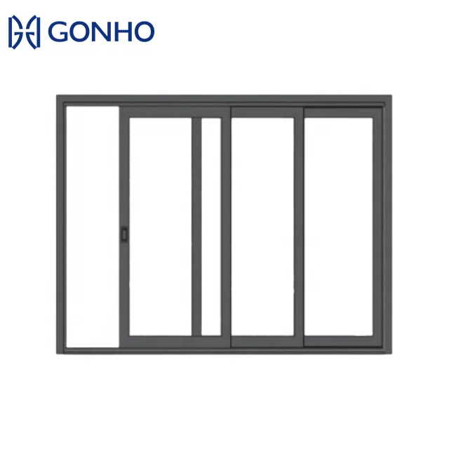 GONHO ultra slim frame 10 years warranty aluminium door slide alfresco sliding door glass for houses