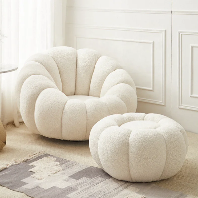 Кремовый белый Наклонный стул для отдыха Boconcept в форме тыквы