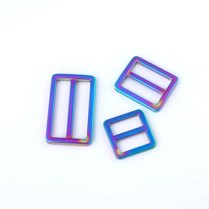 Custom Color 20-50mm Strap Buckles Slider Tri Glide Adjust Belt Buckle For Webbing Shoes Clothes Bags Leather Part Accessories