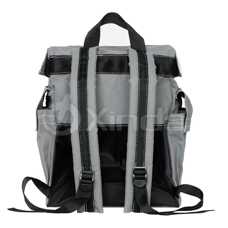 Factory Flap Top Canvas Miner Crib Bag Rugged Mining Tool Backpack with Reflective Strip