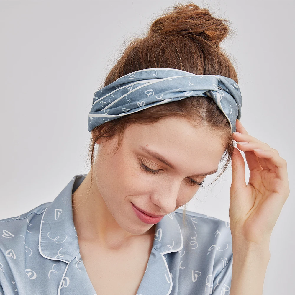 Wholesale Custom LOGO Elastic band Hair Edge Mulberry Silk Stretch Headband 100% Pure Silk Elastic Bands Silk Hair headbands