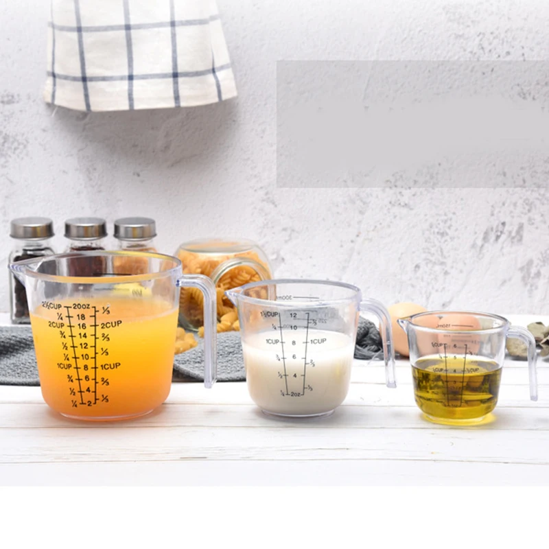 100ml/300ml/600ml  calibration flour liquid food grade easy clean plastic measuring cup