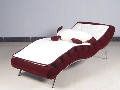 Home Furniture Stainless Frame Velvet Fabric Single Leisure Sofa Lounge Adjustable Head Fabric Sex Sofa Bed