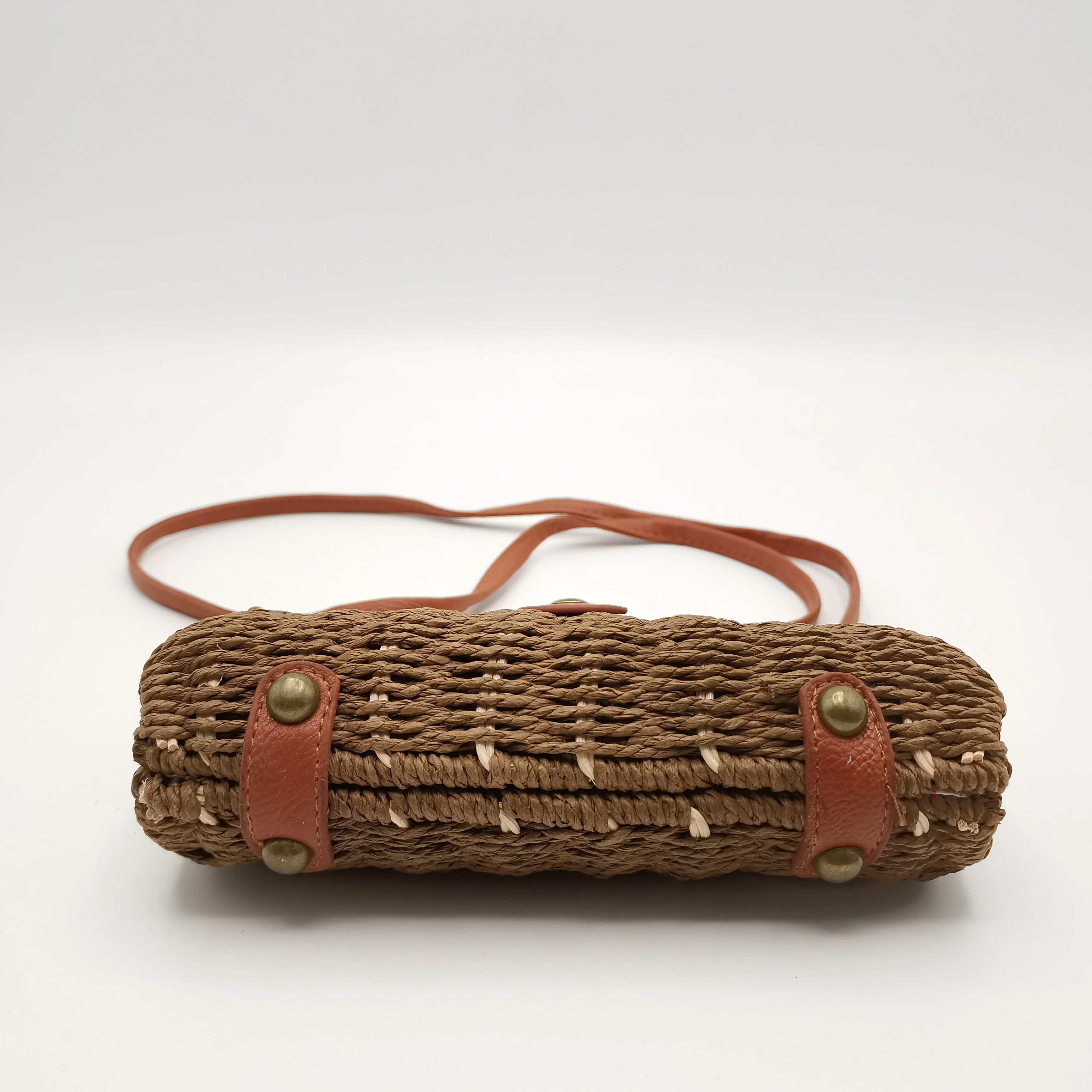 Полукруглая Соломенная Сумочка Fuxia, миниатюрная сумка через плечо, клатч, кошелек, соломенные сумки из ротанга, летняя пляжная плетеная сумка-кошелек