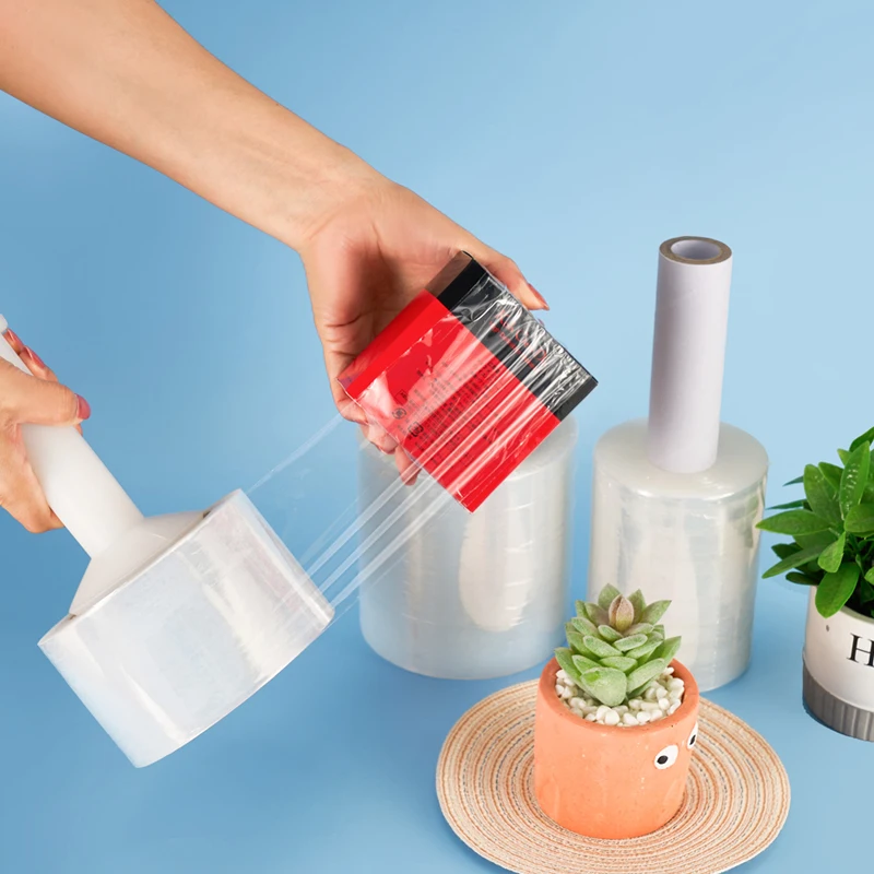 Clear Film Mini Stretch Packing Wrap with Handle for Pallet Wrap Moving Supplies Industrial Strength