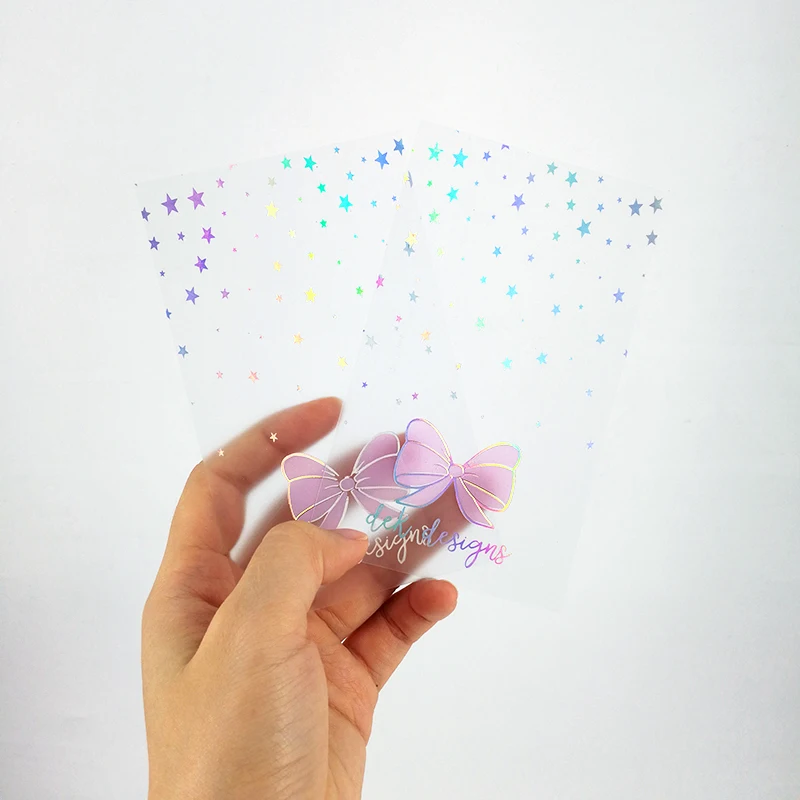 Clear gold foil print handmade custom stamping greeting cards print and in foil