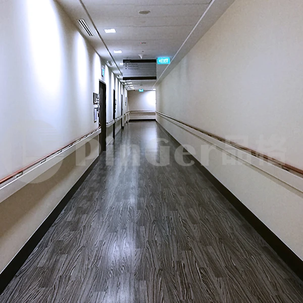 PVC handrail in hospital corridor secure wall rail